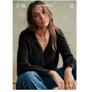 Sezane Melina mohair cardigan size XXS